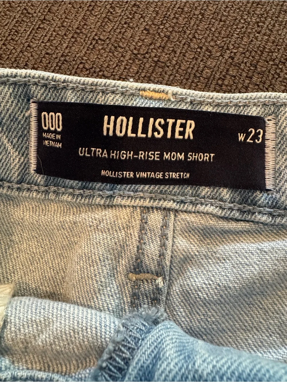 Hollister Light Blue Distressed High-Rise Jean Shorts
